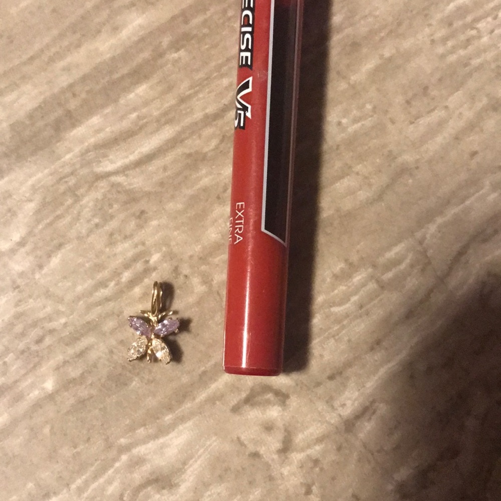 Amethyst and diamond butterfly pendant